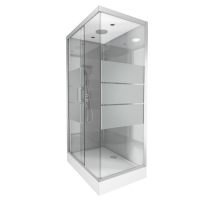Cabine de douche rectangle 110x80x215cm - SILVERY STRIPE RECTANGLE