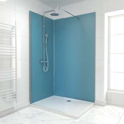 PACK PANNEAUX MURAUX BLEU en aluminium avec profile d'angle et finition ANODISE BRILLANT- 90 x 120cm