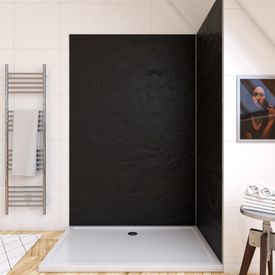 Panneau mural de douche ARDOISE en composite ardoise et resine - 120 x 210 cm - STONE'IT ARDOISE 120