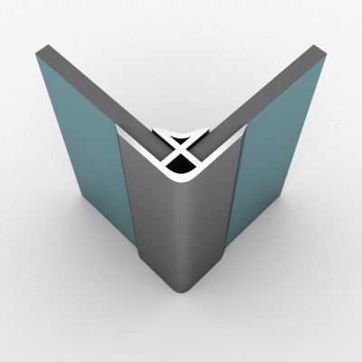 Profilé d’angle en Aluminium Finition Anodisé Brillant pour Panneaux Muraux - 15x15x2100 mm