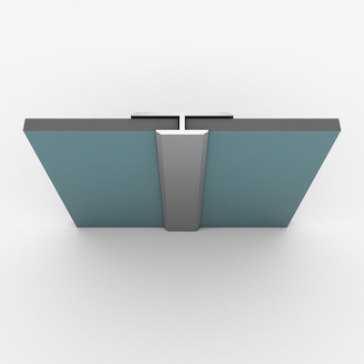 Profilé de jonction en Aluminium Finition Anodisé Brillant pour Panneaux Muraux - 20x5x2100 mm