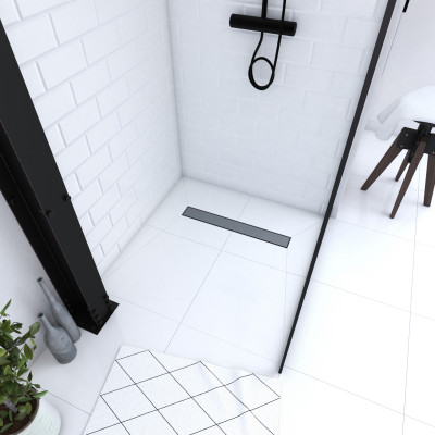 RECEVEUR DE DOUCHE A CARRELER 90x90 cm RECOUPABLE SUR MESURE AVEC BONDE CANIVEAU
