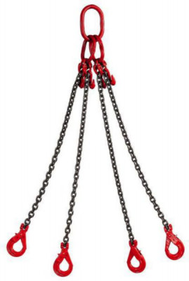 Élingue à chaînes 4 brins avec crochet plus raccord  diamètre 8 mm 2 m COBALTIX