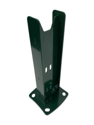 Platine à manchon pour poteau Axyle grand modèle acier galvanisé vert 6005 DIRICKX