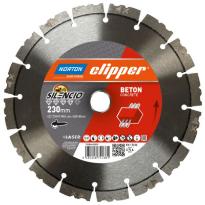 Disque diamant Clipper Pro Béton Silencio 230 x 22,23 mm NORTON