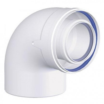 Coude 90° clapet 3Cep integré diamètre 80/125 STYX CHAFFOTEAUX / ARISTON
