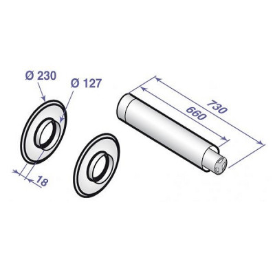 Terminal horizontal 80-125 mm FM183 DE DIETRICH