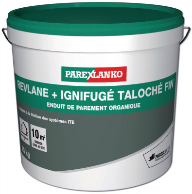 Revêtement plastique Revlane+ Ignifugé taloché fin PG00 seau de 25 Kg PAREXLANKO 