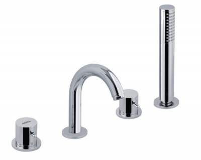 Thermostatique bain-douche Design chromé encastré sur gorge avec corps d'encastrement 