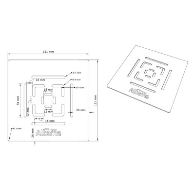 Grille pour receveur Daily'O et Daily'L 131 x 131 mm