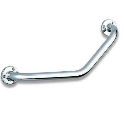 Barre de maintien coudée 135° inox poli brillant chromé diamètre 25 mm 220 x 220 mm DELABIE 