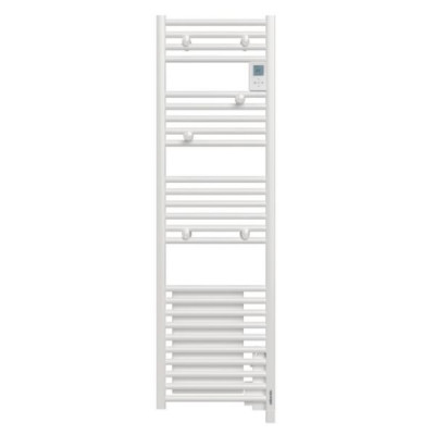 Radiateur sèche-serviettes Doris électrique digital étroit sans ventilo équipé d'un boitier de commandes avec programmation blanc 500 W ATLANTIC