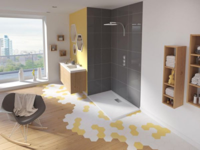 Receveur Kinesurf bondé grand côté blanc 140 x 90 4 cm KINEDO DOUCHE