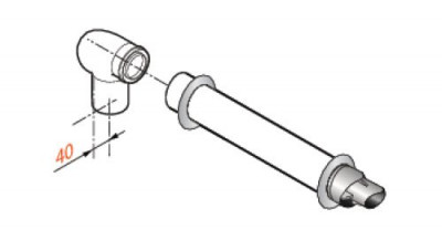 Ventouse horizontale recentrer rehausse diamètre 60 / 100 colis DY886 DE DIETRICH