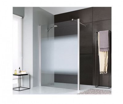 Paroi Jazz+ fixe douche ouverte verre dépoli dégradé argent brillant 25 x 190 cm