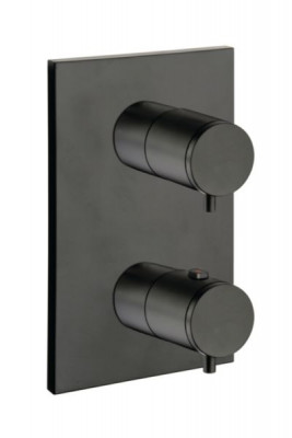Façade externe Triverde laiton 2 sorties noir ONDYNA