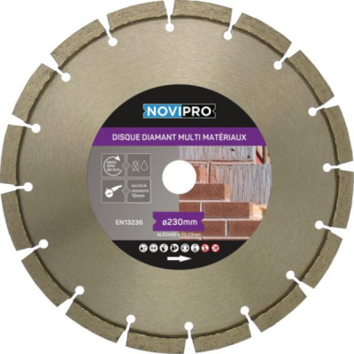 Disque diamant segments soudés 230 x 22,23 x 10 mm NOVIPRO