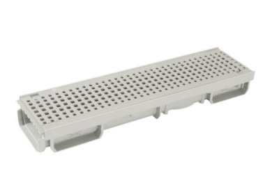 Caniveau bas PVC 1 grille piscine A15 gris 0,5 m largeur 130 mm NICOLL