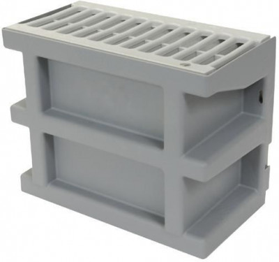 Courette anglaise à grille PVC gris 260 x 135 x 200 mm NICOLL