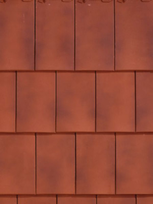Demi-tuile de rive à rabat gauche Vauban 2 Écaille terre cuite nuagé 390 x 115 x 110 mm KORAMIC