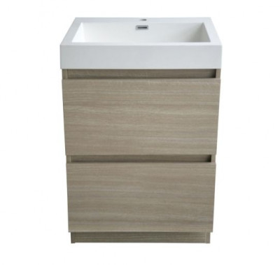 Meuble sous-vasque Primeo au sol 2 tiroirs bois 60 cm