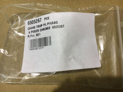Cache trop plein chromé pour vasque à poser 