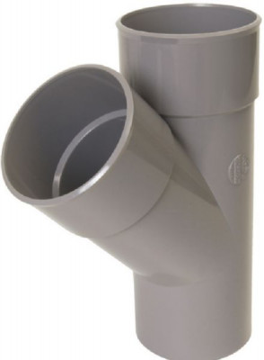 Culotte simple mâle-femelle 45° PVC gris diamètre 80 mm NICOLL