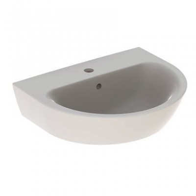 Lavabo Rénova trou de robinetterie au centre trop-plein visible blanc 55 x 45 cm GEBERIT