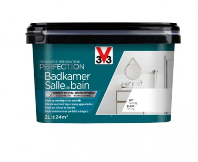 Peinture de rénovation salle de bain satiné tendre gris 750 ls V33