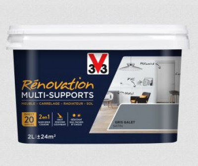 Peinture de rénovation multi-support argent 500 ml V33