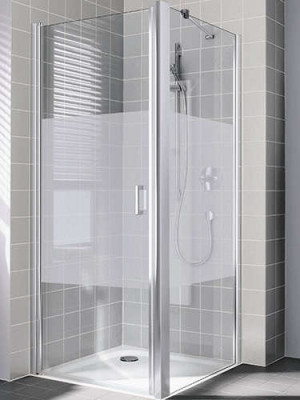 PORTE DE DOUCHE CC 1KR 07520 2PK BLANC VERRE CLAIR