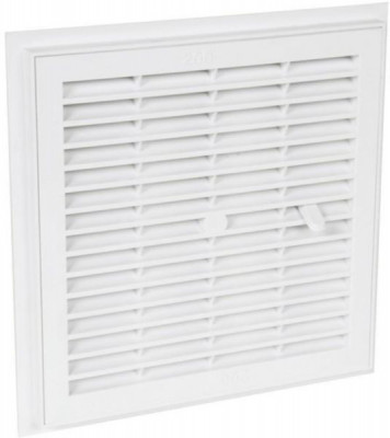 Grille d'aération carrée à fermeture + moustiquaire - PVC blanc - 223 x 223 mm - Section réduite 145 cm² NICOLL