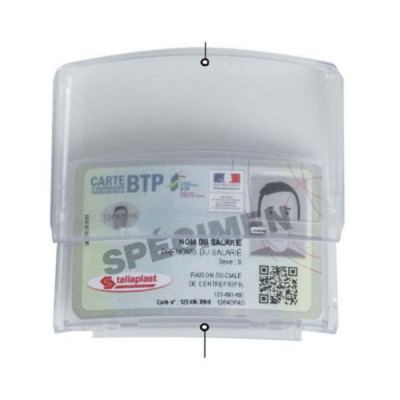 Porte badge adhésif casque chantier TALIAPLAST