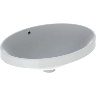 Vasque Variform ovale à encastrer sans trou de robinetterie blanc 55 x 40 cm GEBERIT