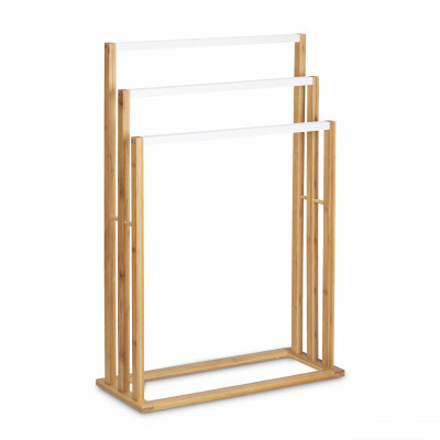 Porte-serviettes en bambou portant vêtements accessoires de salle de bain 82 cm 3213023