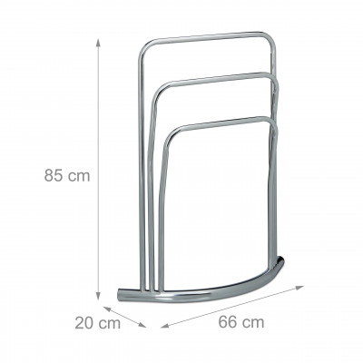 Porte-serviettes support serviettes sur pied 3 barres en métal 85 cm 3213062